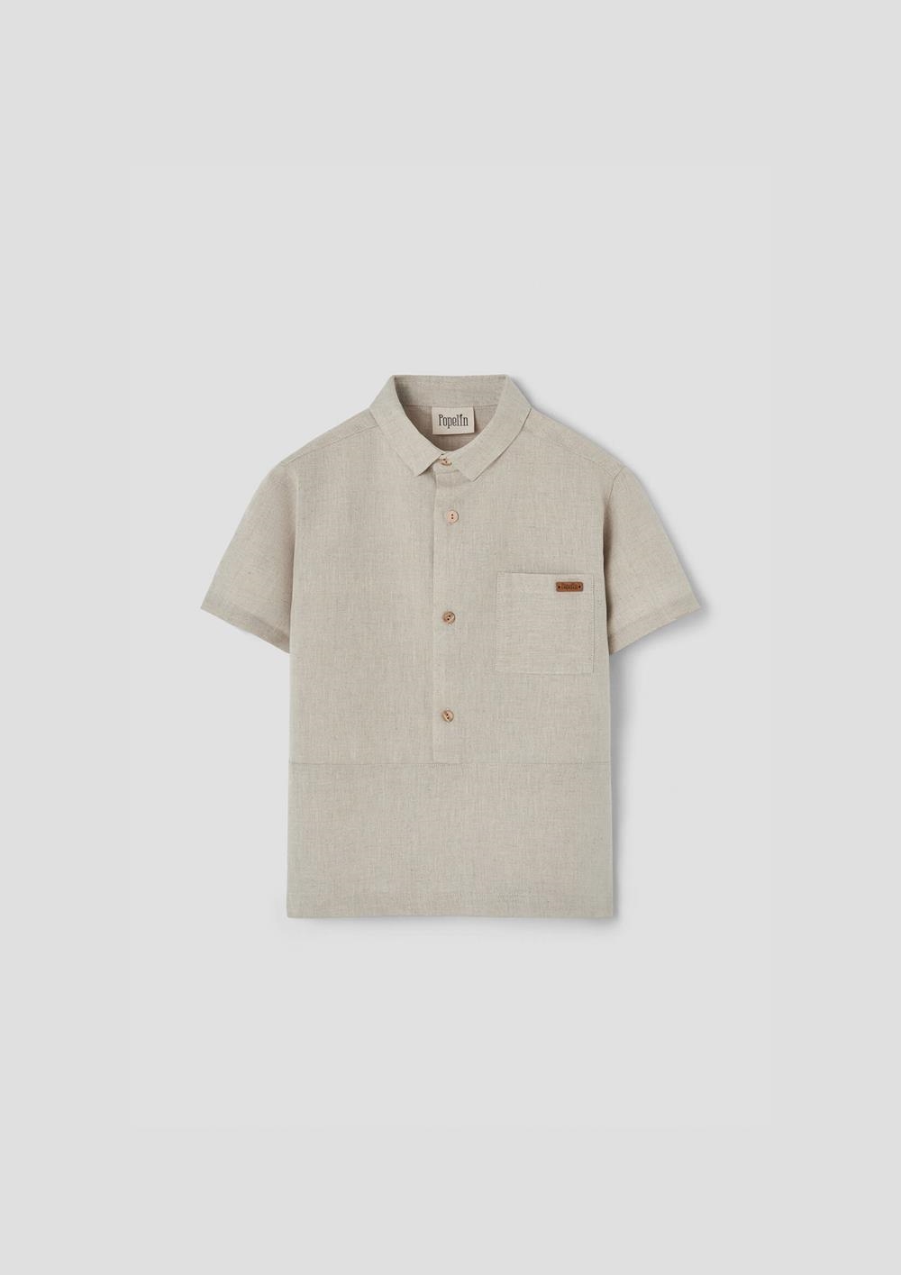 Mod.22.2 Sand linen shirt with collar | SS26 Mod.22.2 Sand linen shirt with collar