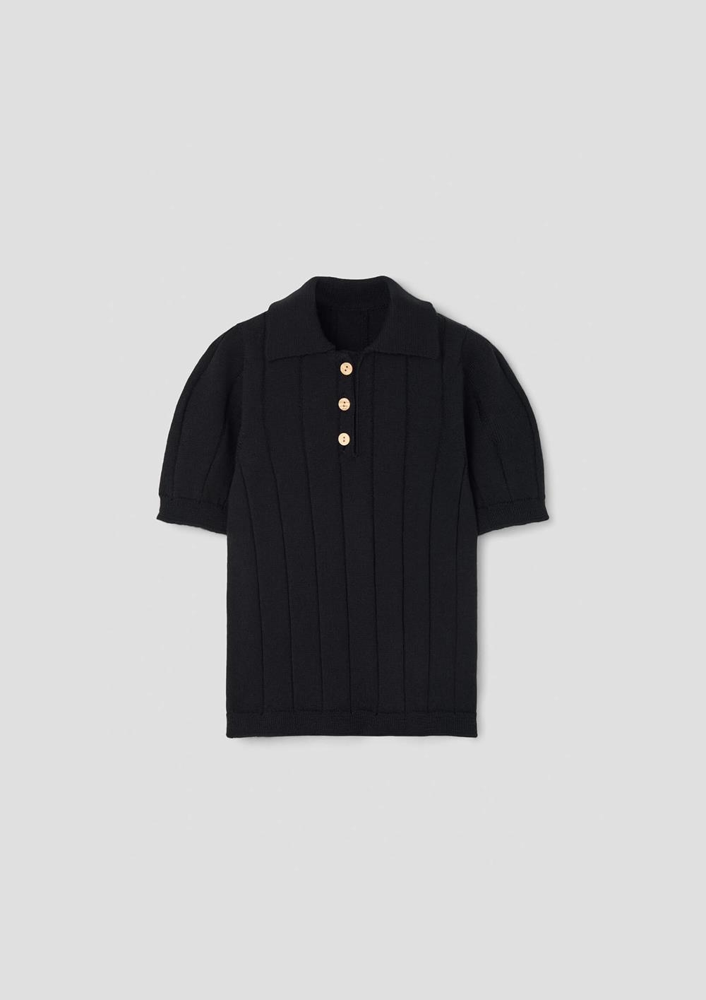 Mod.17.4 Black polo shirt | SS26 Mod.17.4 Black polo shirt
