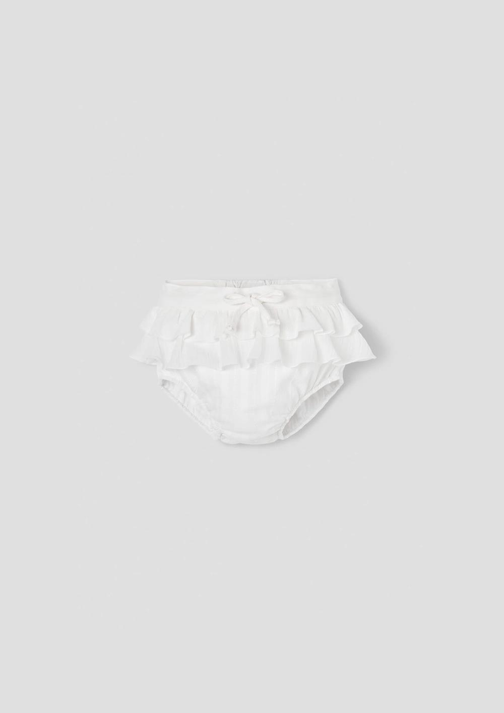 Mod.52.4 White culotte with double frill | SS26 Mod.52.4 White culotte with double frill