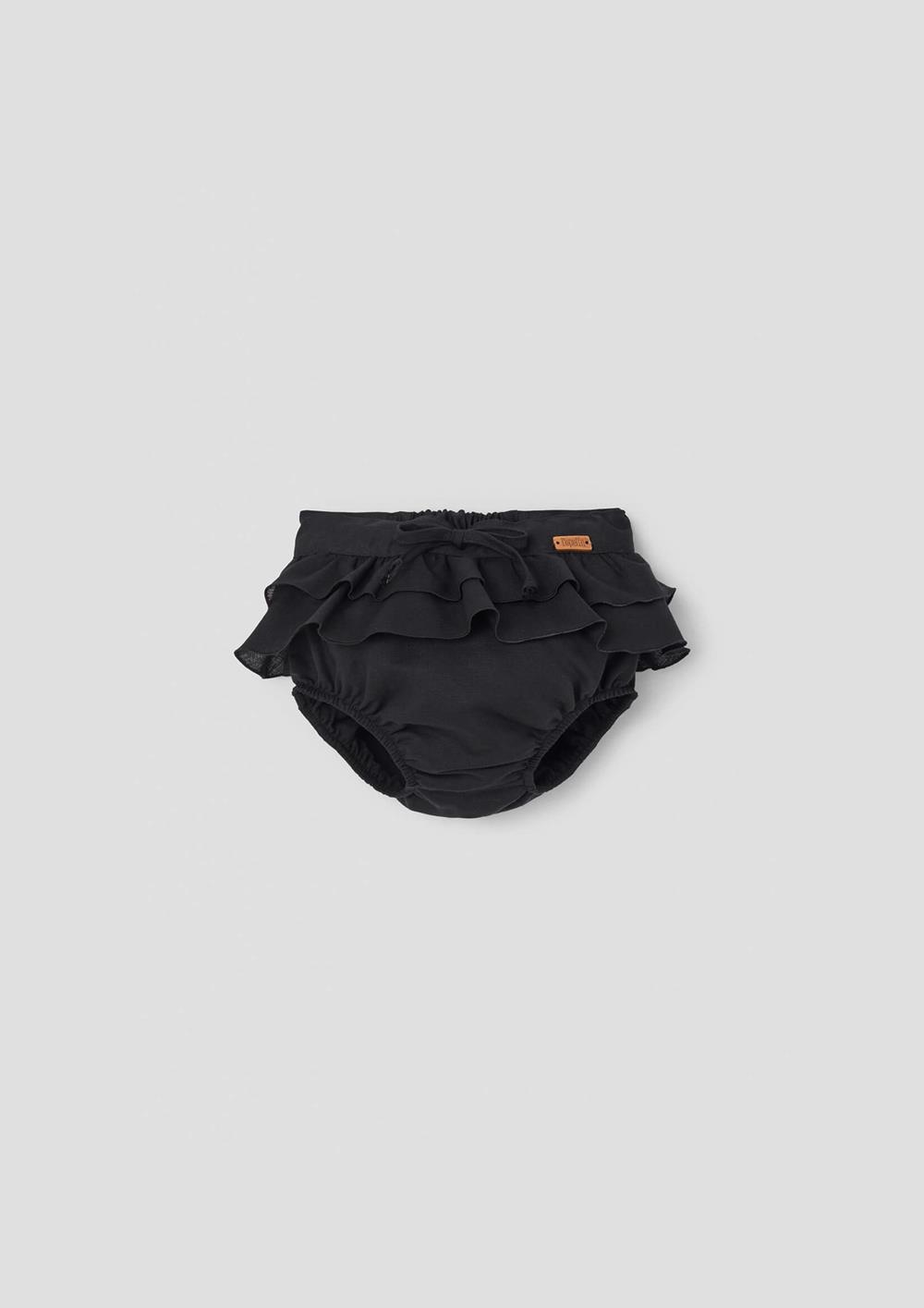 Mod.52.5 Black culotte with double frill | SS26 Mod.52.5 Black culotte with double frill