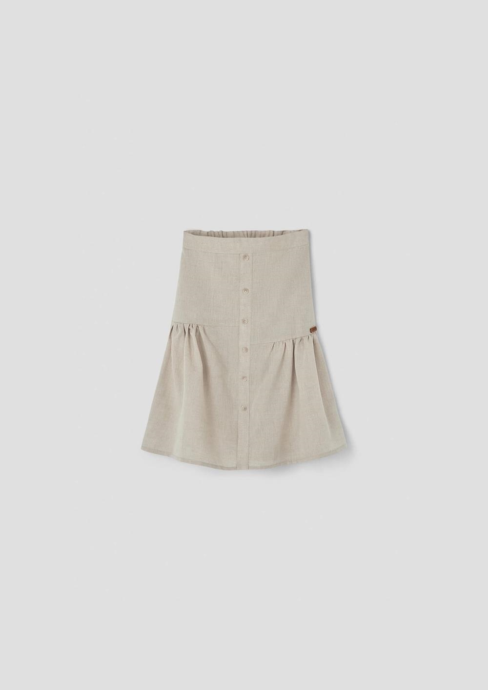 Mod.24.3 Sand linen midi skirt | SS26 Mod.24.3 Sand linen midi skirt