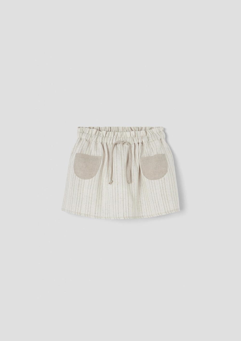 Mod.25.1 Silver lurex short skirt with pockets | SS26 Mod.25.1 Silver lurex short skirt with pockets