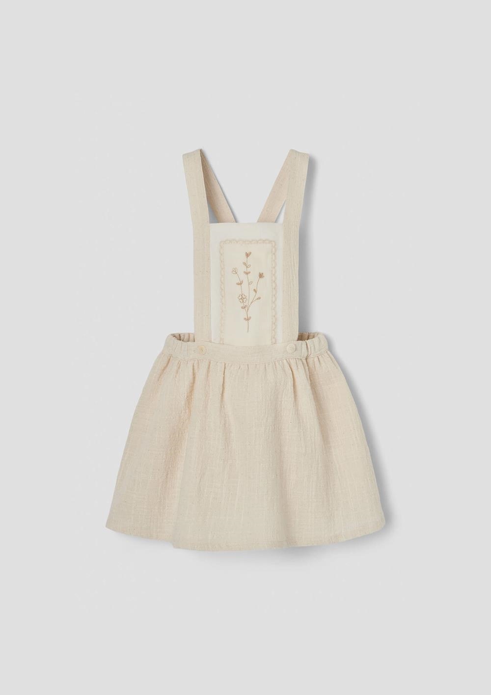 Mod.23.1 Off-white short skirt with embroidered bid | SS26 Mod.23.1 Off-white short skirt with embroidered bid