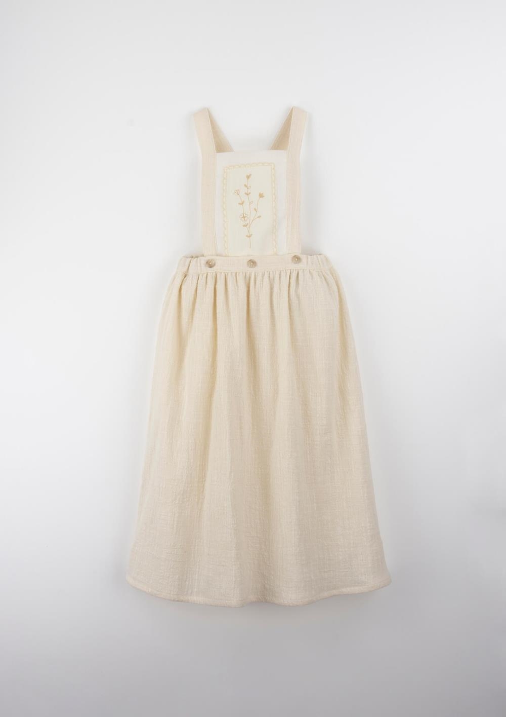 Mod.23.5 Off-white midi skirt with embroidered bid | SS26 Mod.23.5 Off-white midi skirt with embroidered bid