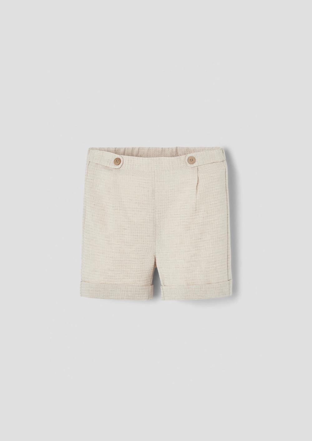 Mod.31.1 Sand waffle fabric bermuda shorts with turn-ups | SS26 Mod.31.1 Sand waffle fabric bermuda shorts with turn-ups