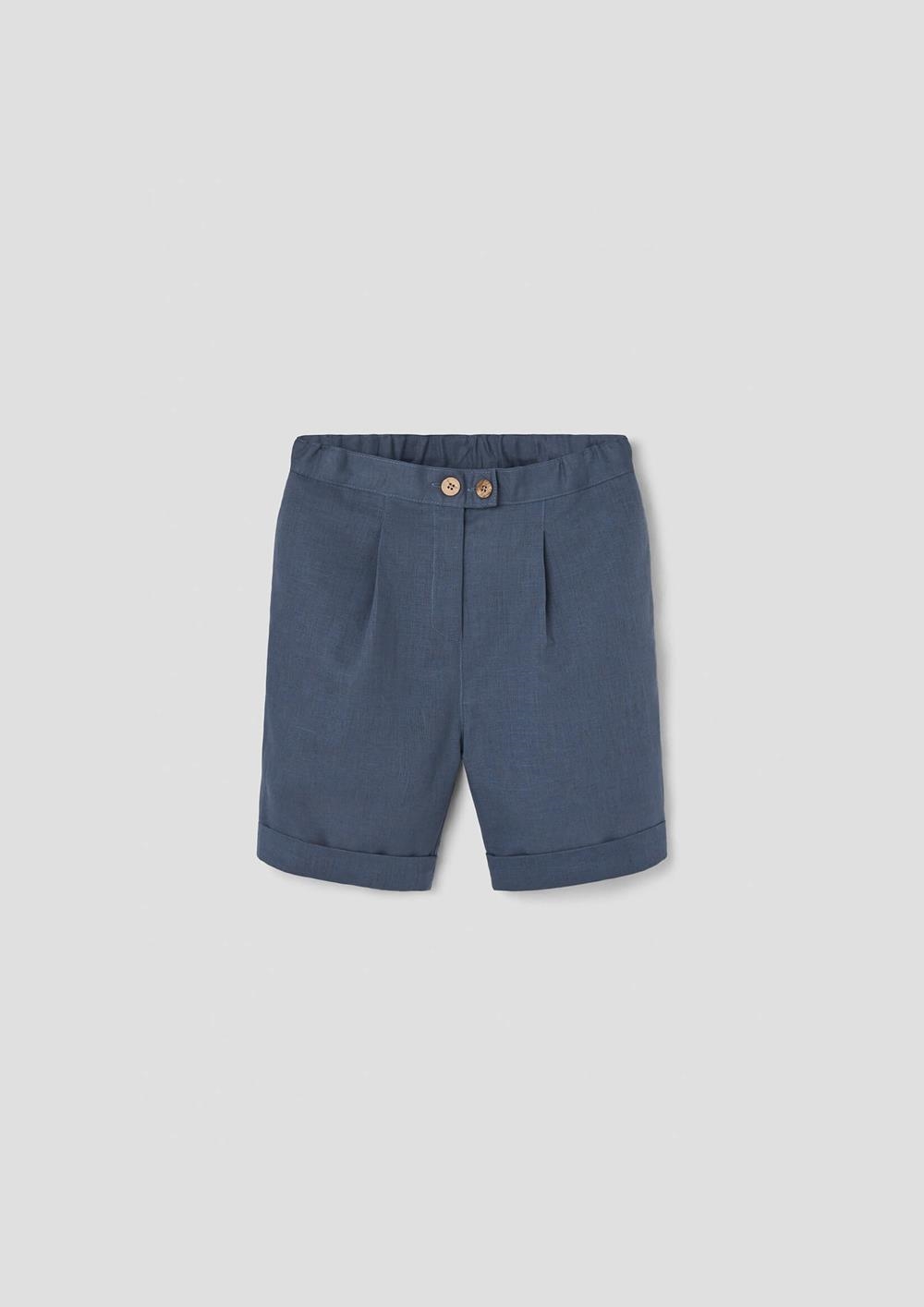 Mod.32.2 Slate blue linen bermuda shorts | SS26 Mod.32.2 Slate blue linen bermuda shorts