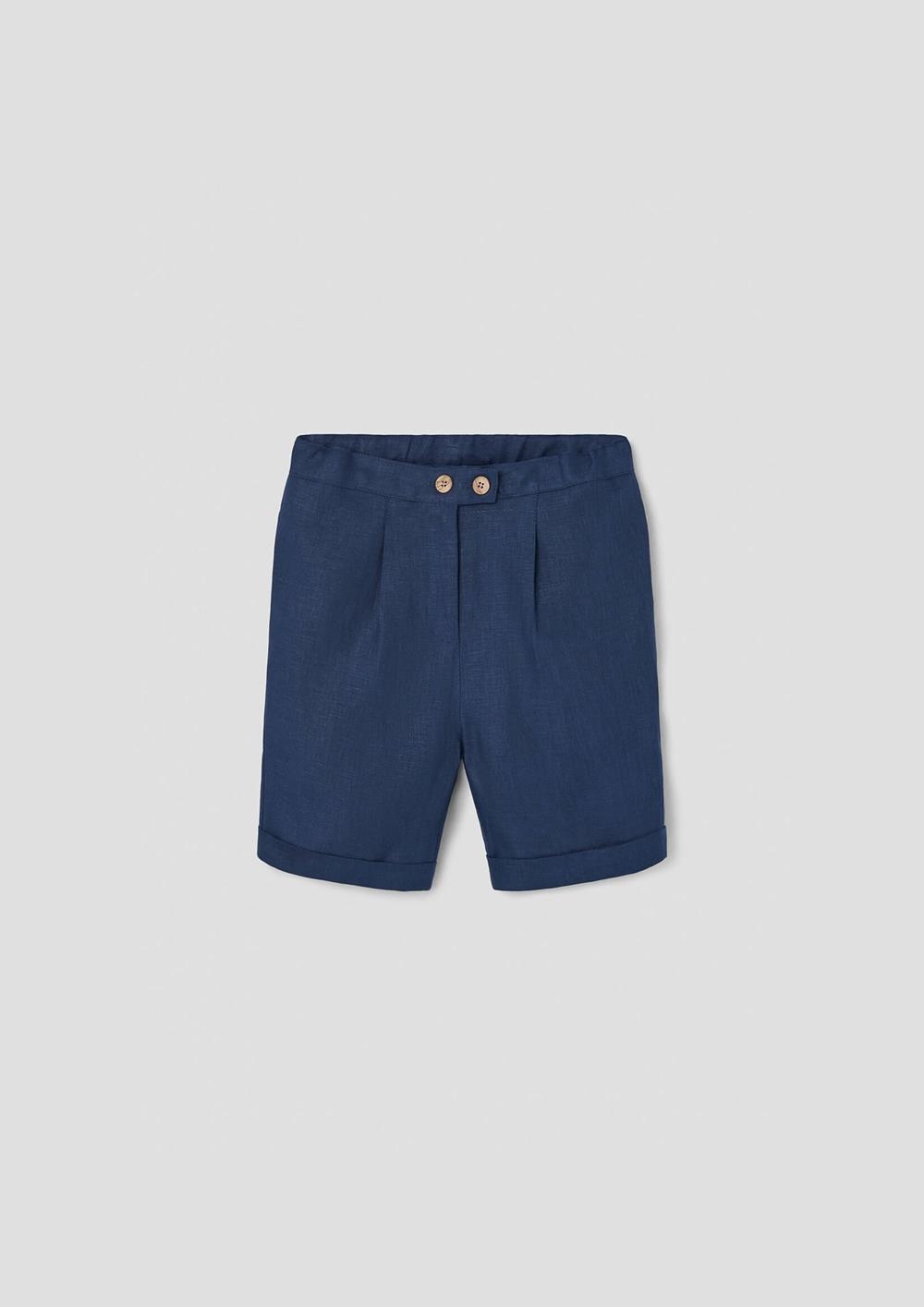 Mod.32.3 Navy blue linen bermuda shorts | SS26 Mod.32.3 Navy blue linen bermuda shorts