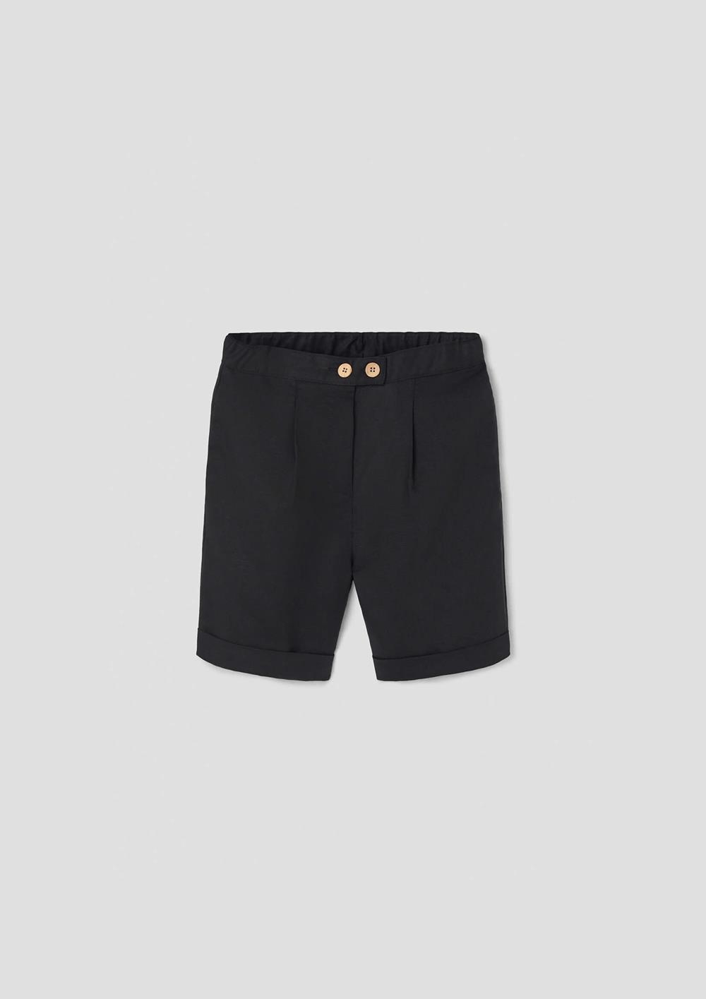 Mod.32.5 Black linen bermuda shorts | SS26 Mod.32.5 Black linen bermuda shorts