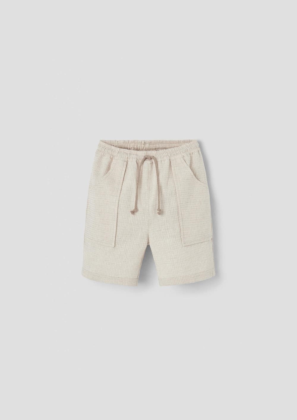 Mod.33.1 Sand waffle fabric jogger Bermuda shorts | SS26 Mod.33.1 Sand waffle fabric jogger Bermuda shorts