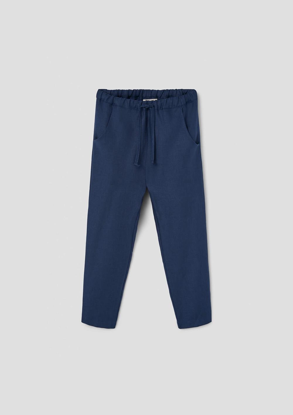 Mod.34.3 Navy blue linen straight cut trousers | SS26 Mod.34.3 Navy blue linen straight cut trousers