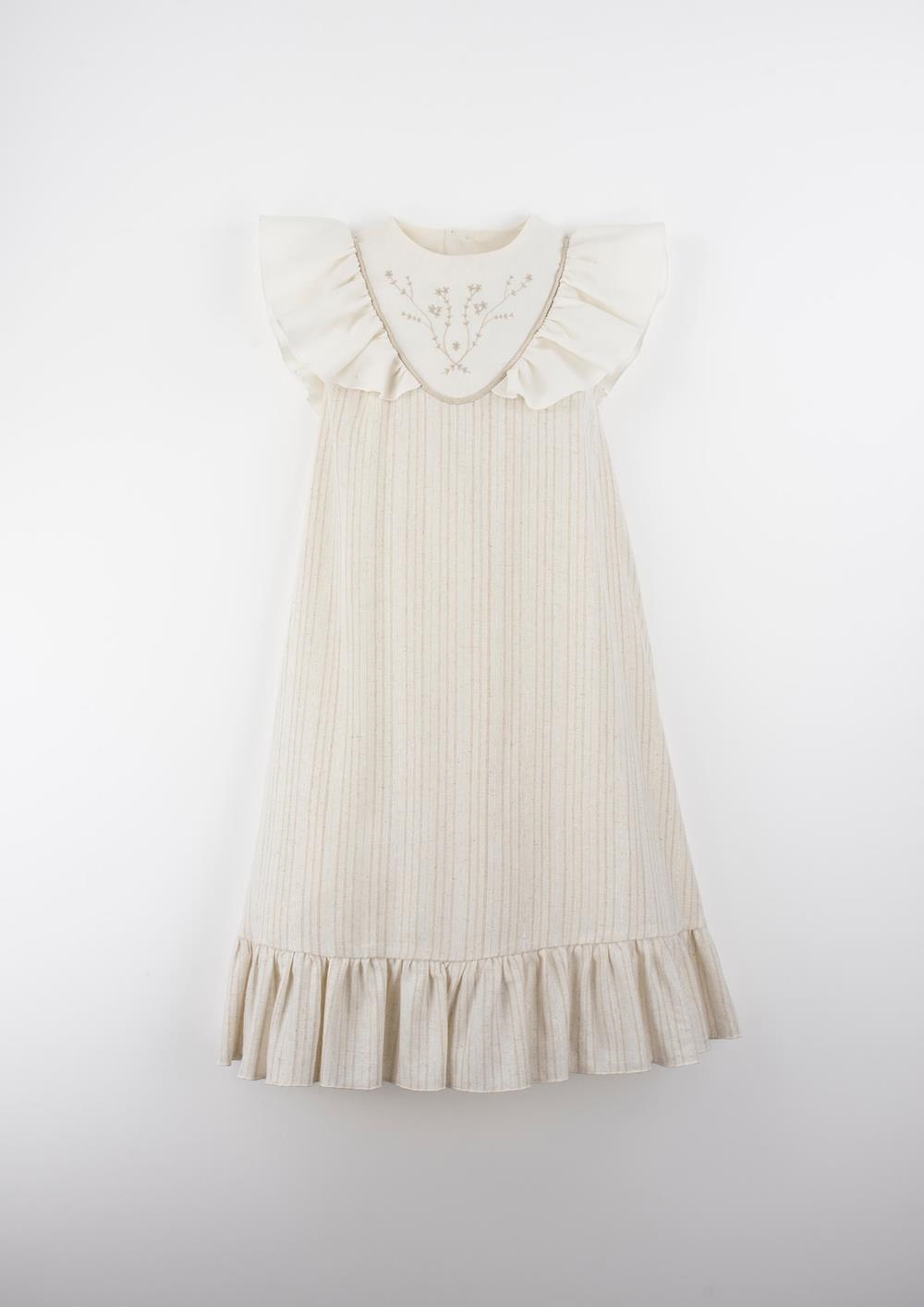 Mod.40.5 Lurex midi dress with embroidered yoke | SS26 Mod.40.5 Lurex midi dress with embroidered yoke