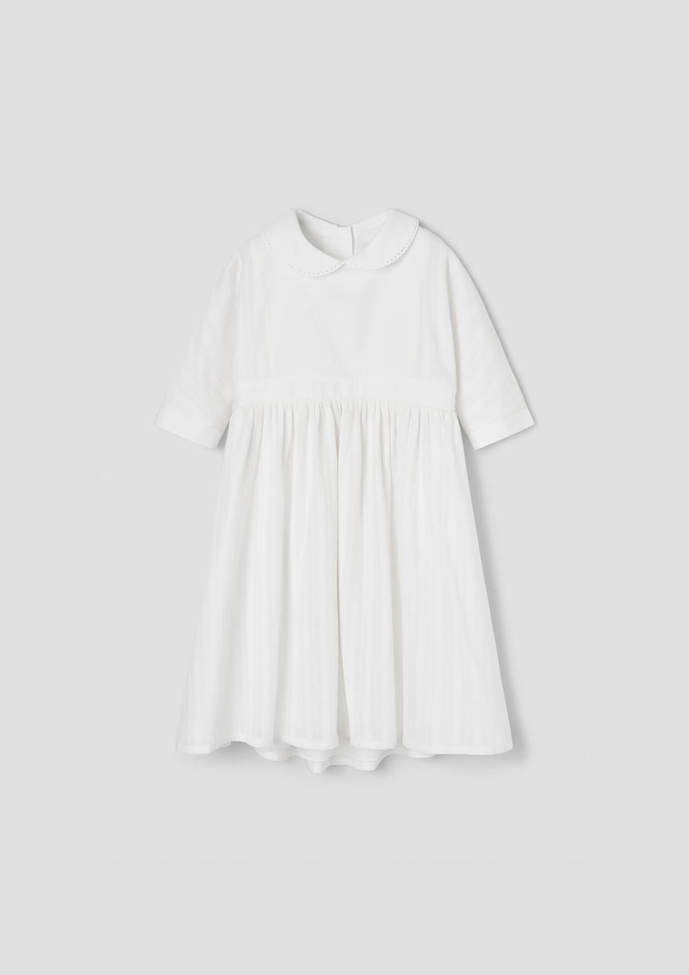 Mod.44.1 White dress with yoke and baby collar | SS26 Mod.44.1 White dress with yoke and baby collar