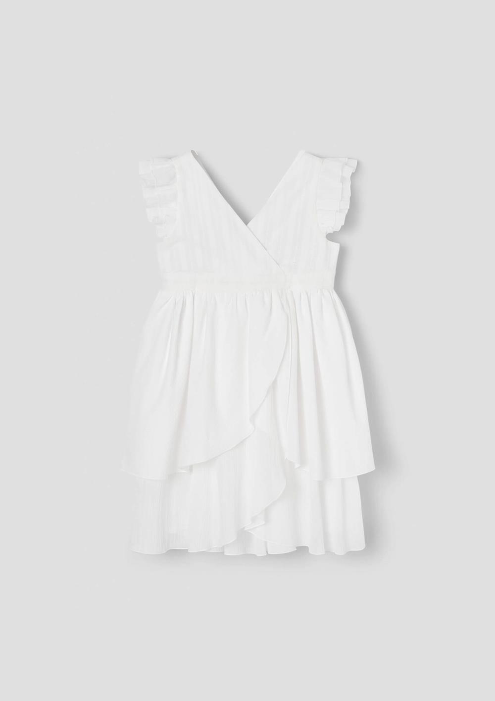 Mod.45.1 White short dress with crossover front | SS26 Mod.45.1 White short dress with crossover front