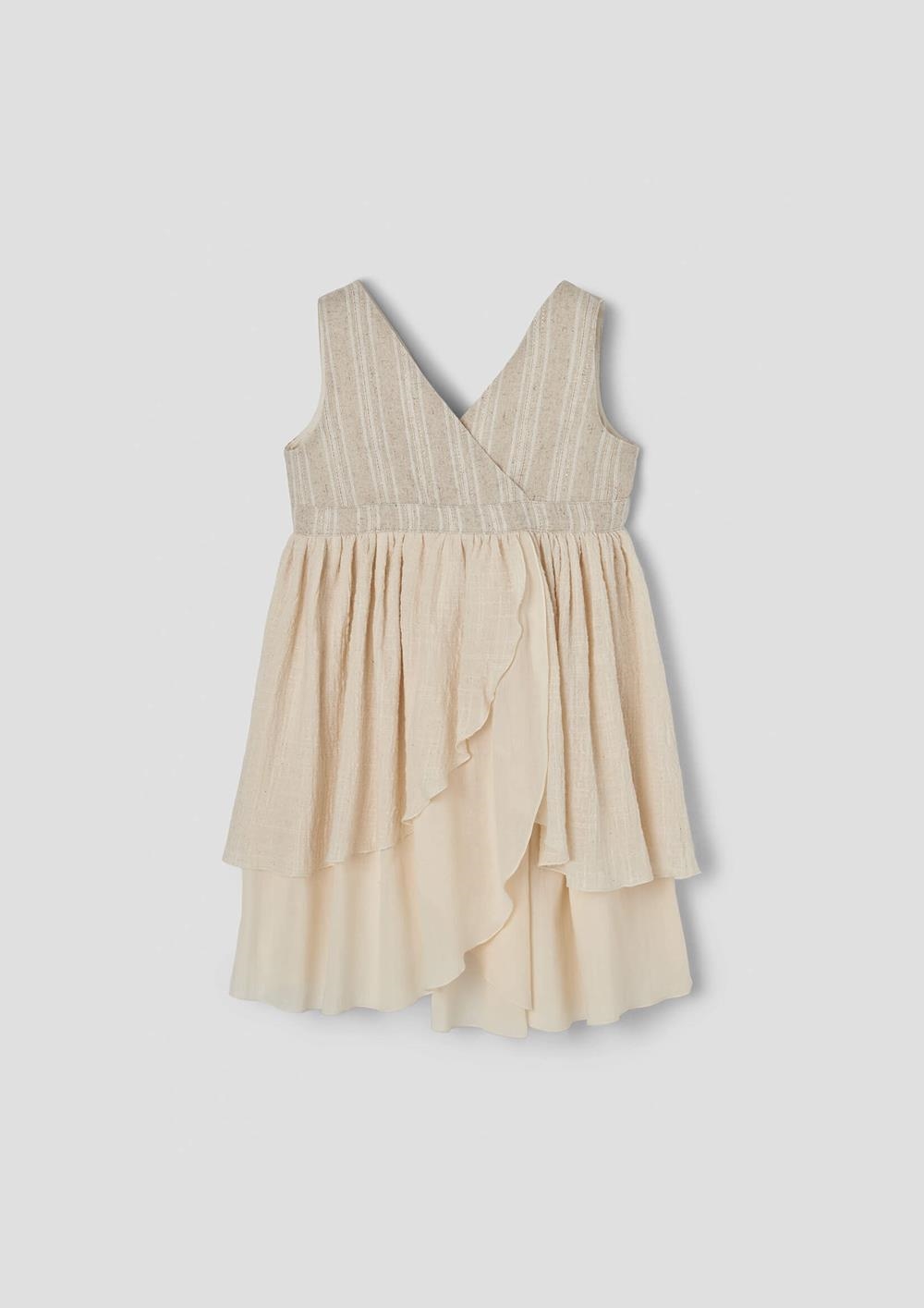 Mod.45.2 Gold lurex short dress with crossover front | SS26 Mod.45.2 Gold lurex short dress with crossover front