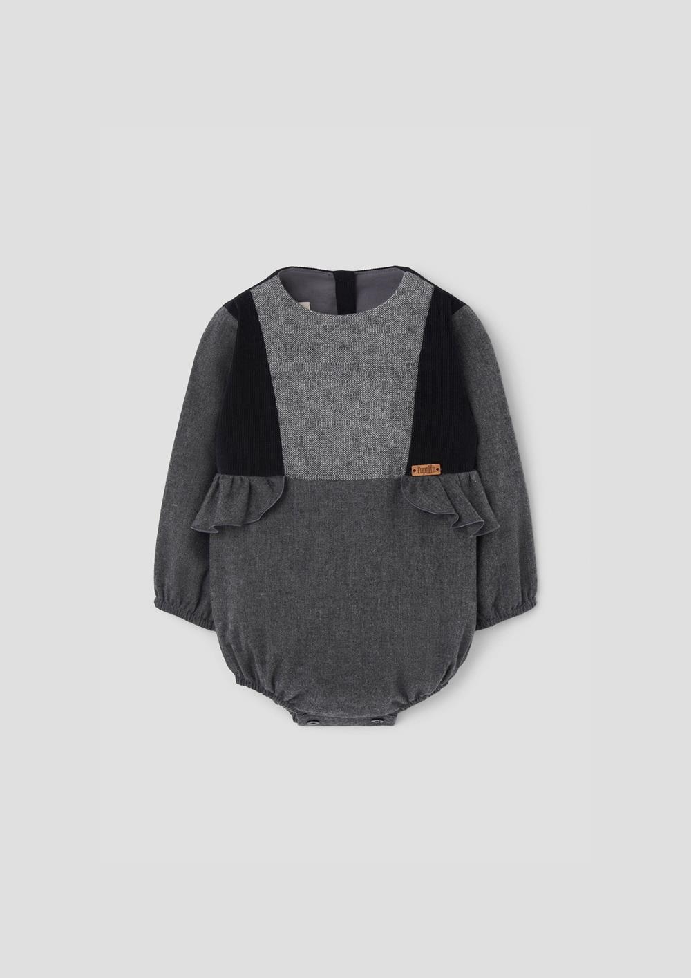 Mod.1.4 Dark grey romper suit with side panels | AW26.27 Mod.1.4 Dark grey romper suit with side panels