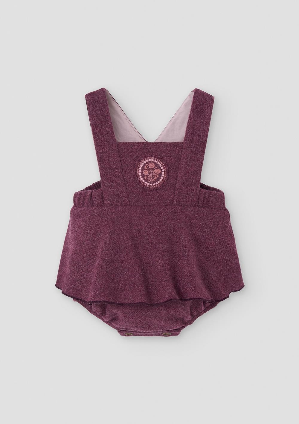Mod.4.3 Wine red woollen romper suit with straps | AW26.27 Mod.4.3 Wine red woollen romper suit with straps