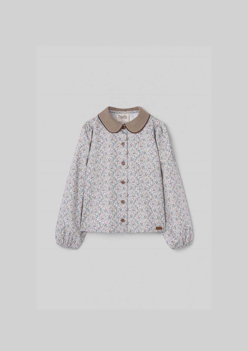 Mod.15.3 Micro-flower blouse with embroidered baby collar | AW26.27 Mod.15.3 Micro-flower blouse with embroidered baby collar