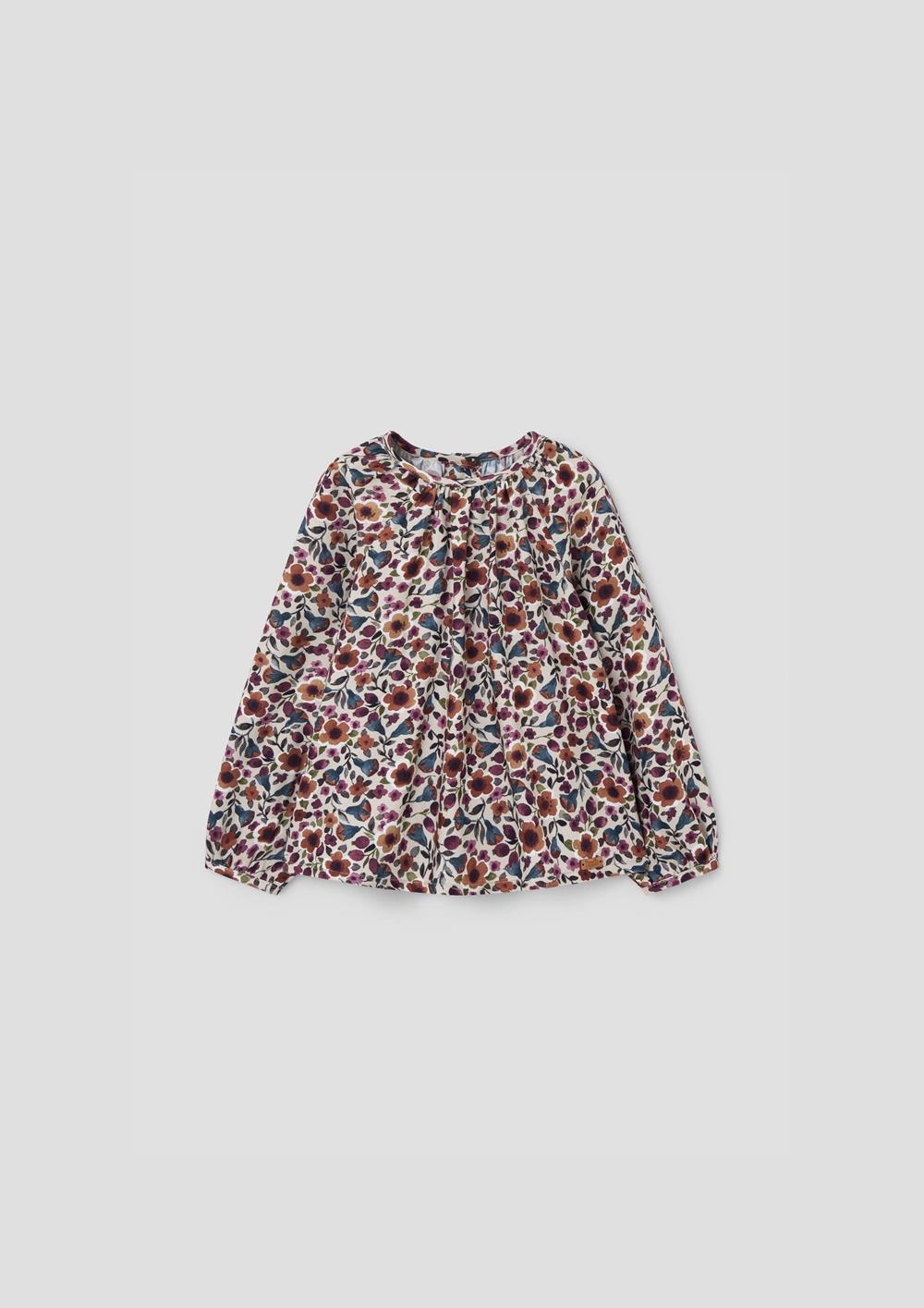 Mod.16.4 Multi-coloured floral raglan sleeve blouse | AW26.27 Mod.16.4 Multi-coloured floral raglan sleeve blouse