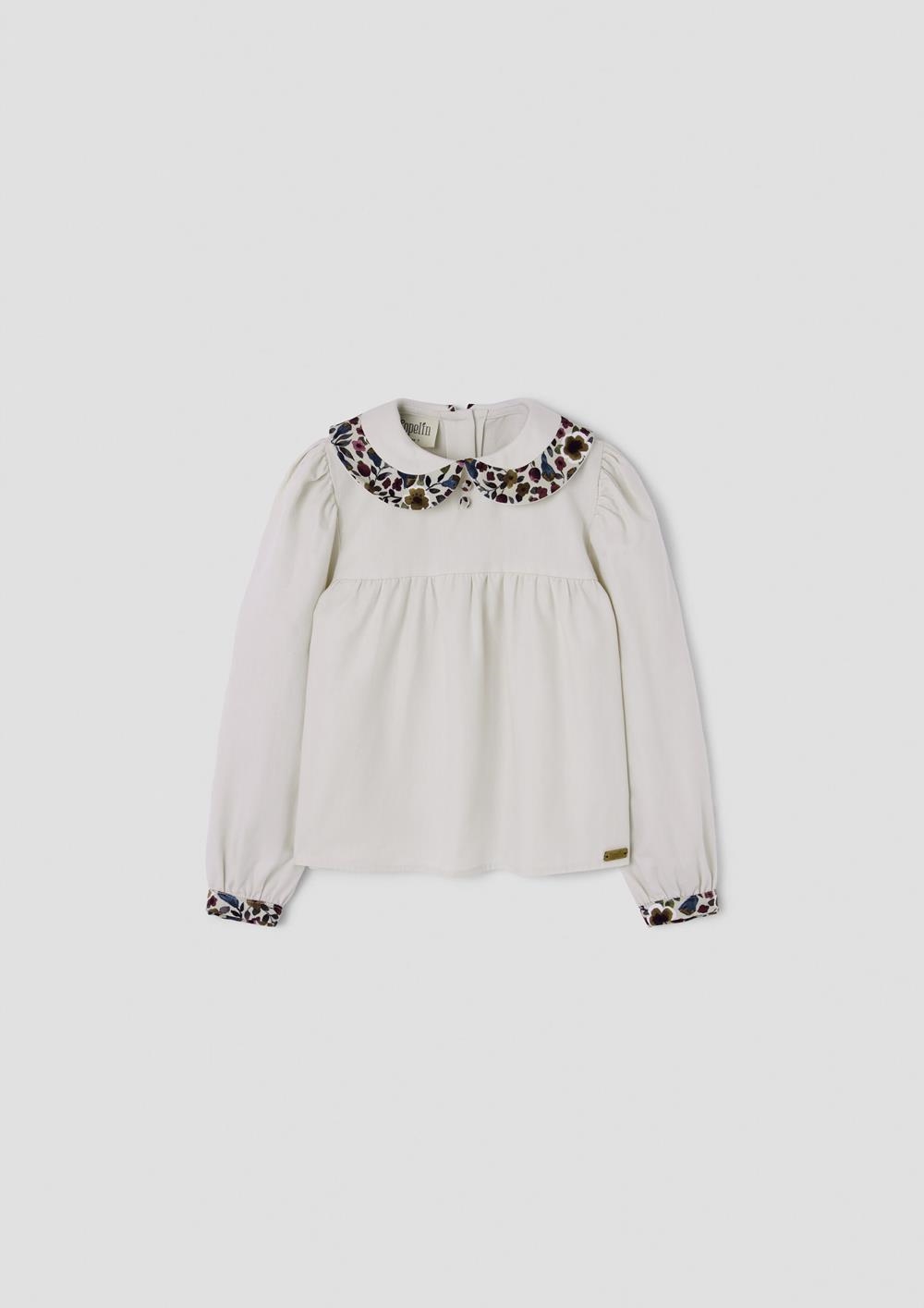 Mod.17.1 Off-white blouse with contrasting collar | AW26.27 Mod.17.1 Off-white blouse with contrasting collar