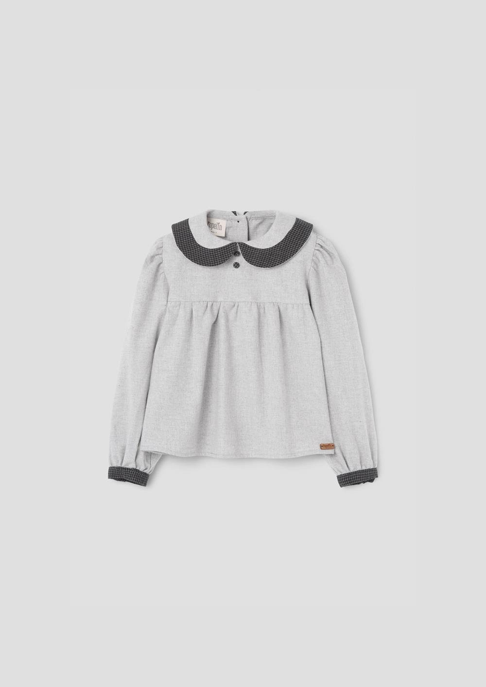 Mod.17.3 Light grey blouse with contrasting collar | AW26.27 Mod.17.3 Light grey blouse with contrasting collar