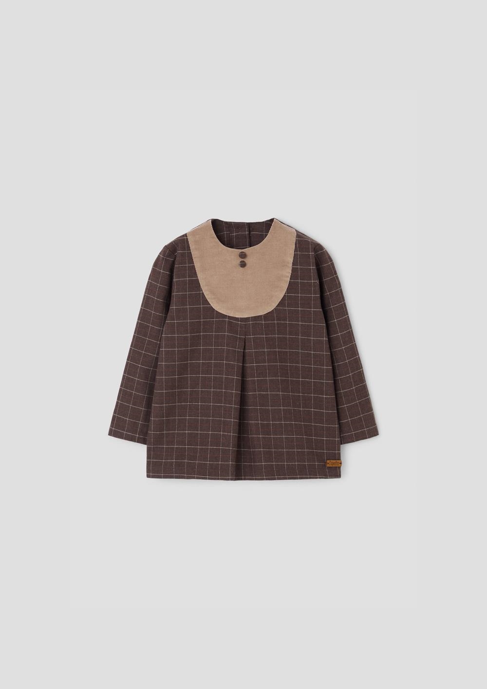 Mod.21.1 Brown yoke blouse | AW26.27 Mod.21.1 Brown yoke blouse
