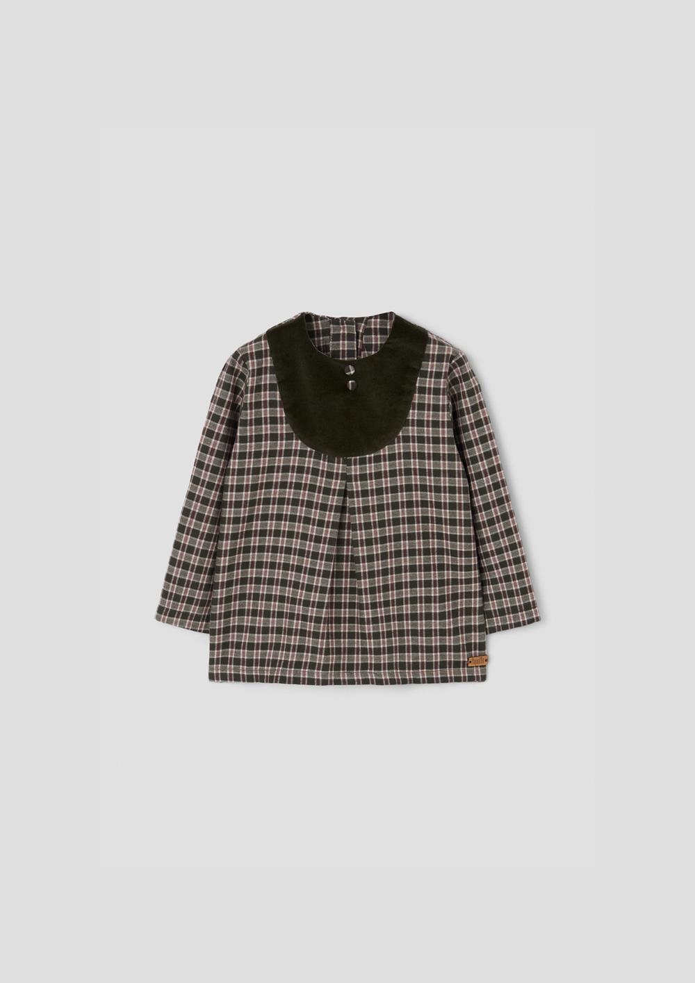 Mod.21.3 Green plaid yoke blouse | AW26.27 Mod.21.3 Green plaid yoke blouse
