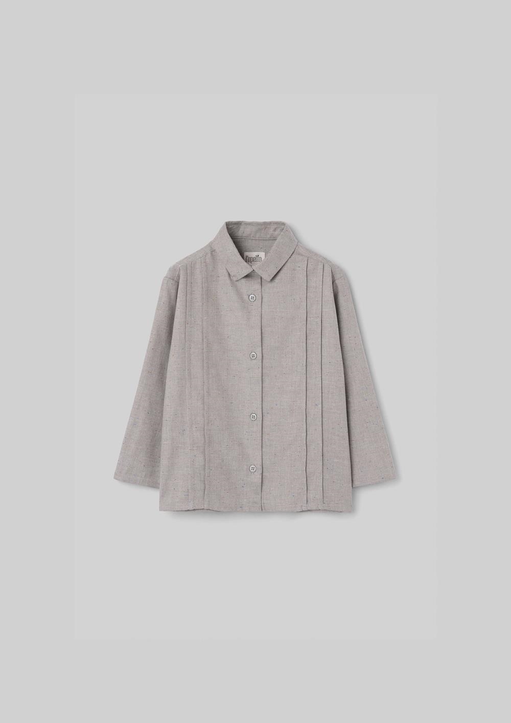 Mod.22.3 Grey herringbone shirt with casing | AW26.27 Mod.22.3 Grey herringbone shirt with casing