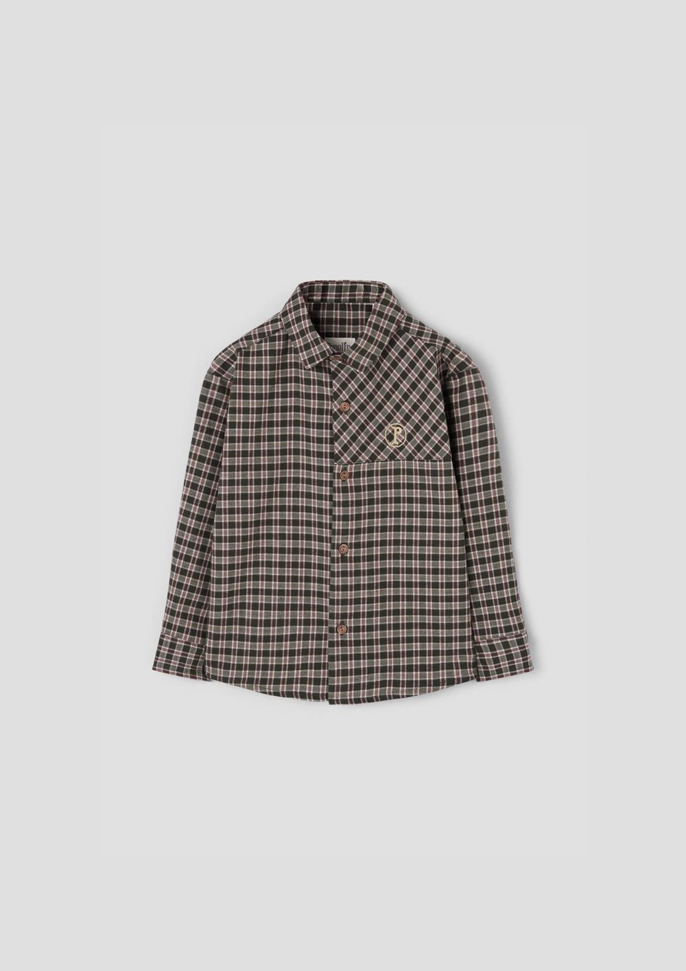 Mod.24.3 Green plaid shirt with collar | AW26.27 Mod.24.3 Green plaid shirt with collar