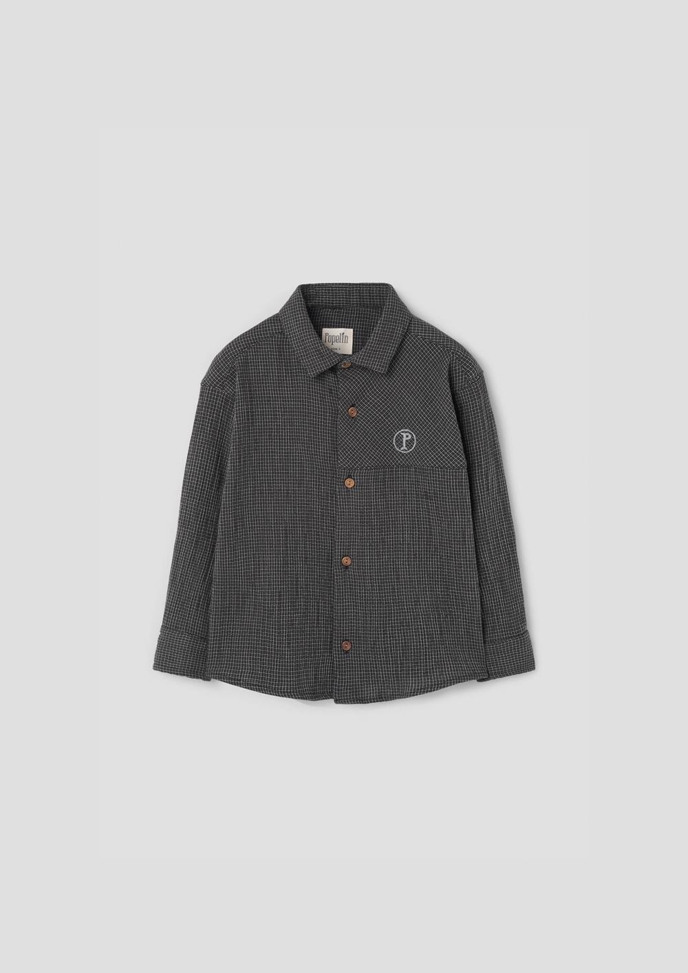 Mod.24.4 Black gingham shirt with collar | AW26.27 Mod.24.4 Black gingham shirt with collar
