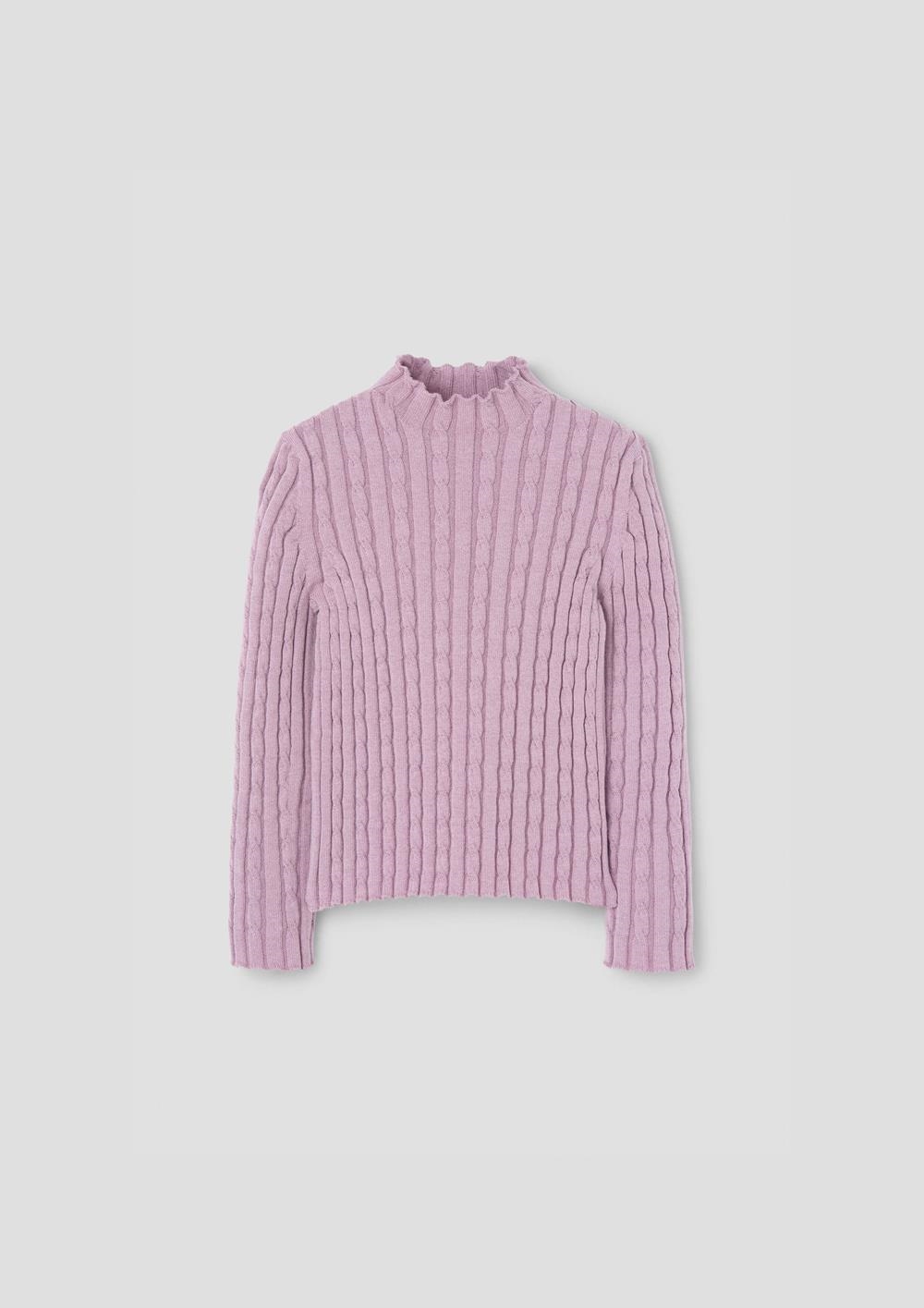 Mod.18.2 Mauve Perkins neck knitted sweater | AW26.27 Mod.18.2 Mauve Perkins neck knitted sweater