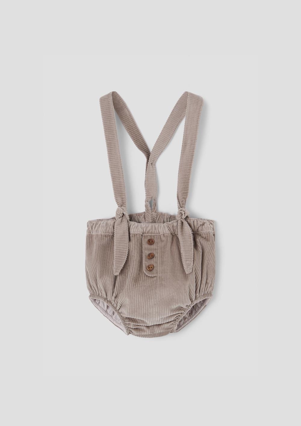Mod.25.1 Taupe corduroy culotte with removable straps | AW26.27 Mod.25.1 Taupe corduroy culotte with removable straps