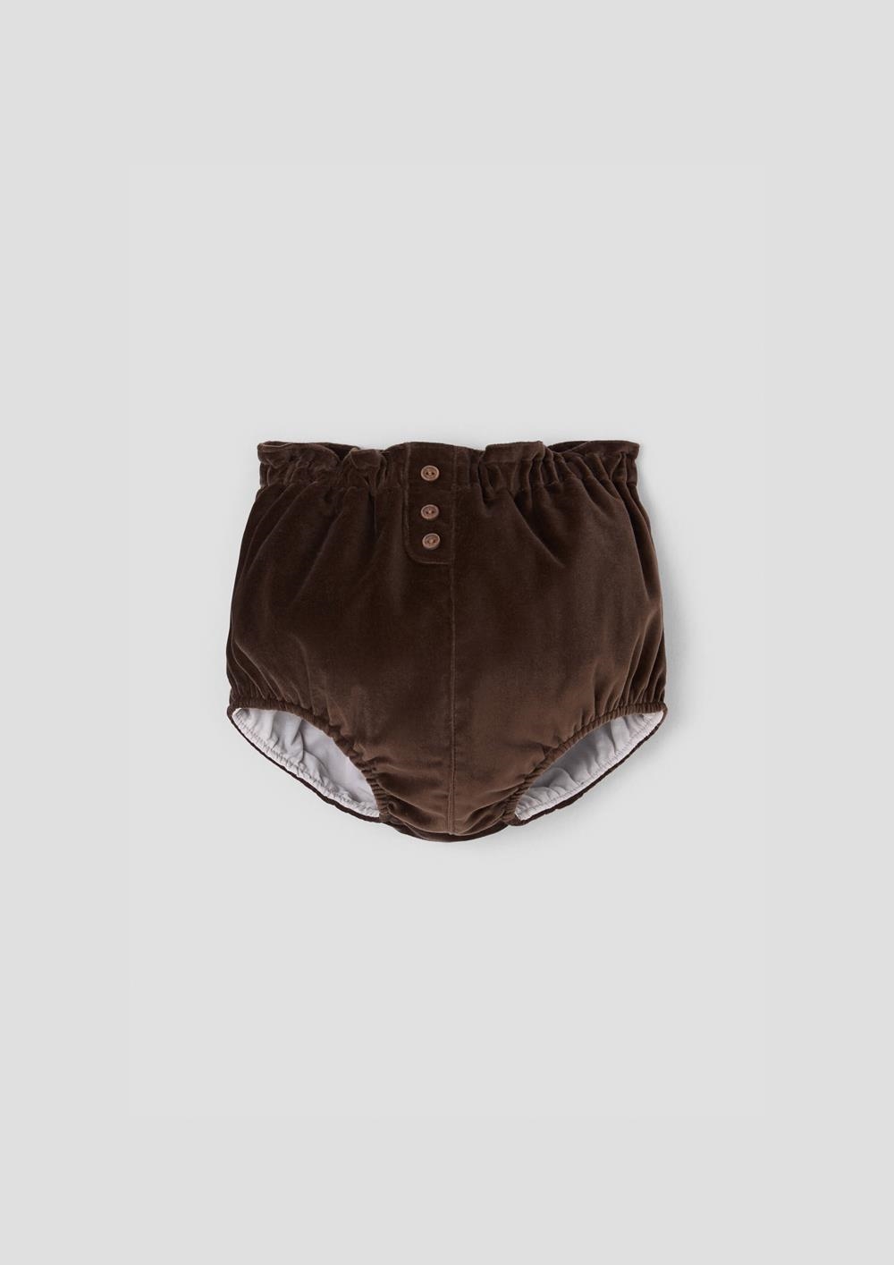 Mod.26.3 Brown velvet high-waist culotte | AW26.27 Mod.26.3 Brown velvet high-waist culotte