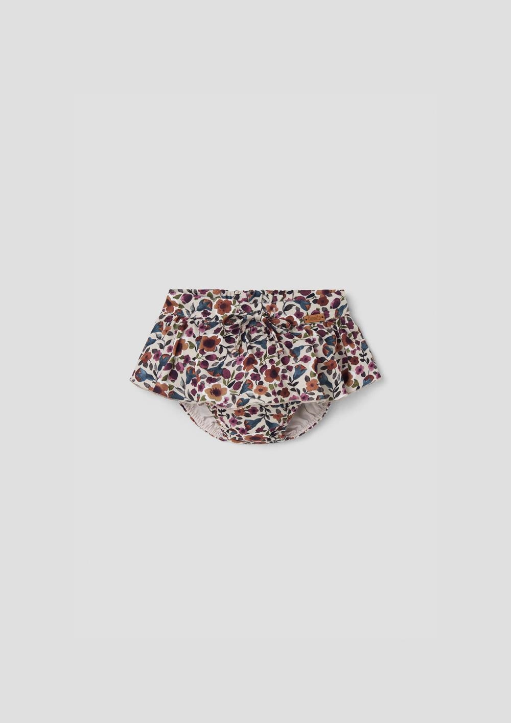 Mod.27.3 Multi-coloured floral culotte with skirt | AW26.27 Mod.27.3 Multi-coloured floral culotte with skirt