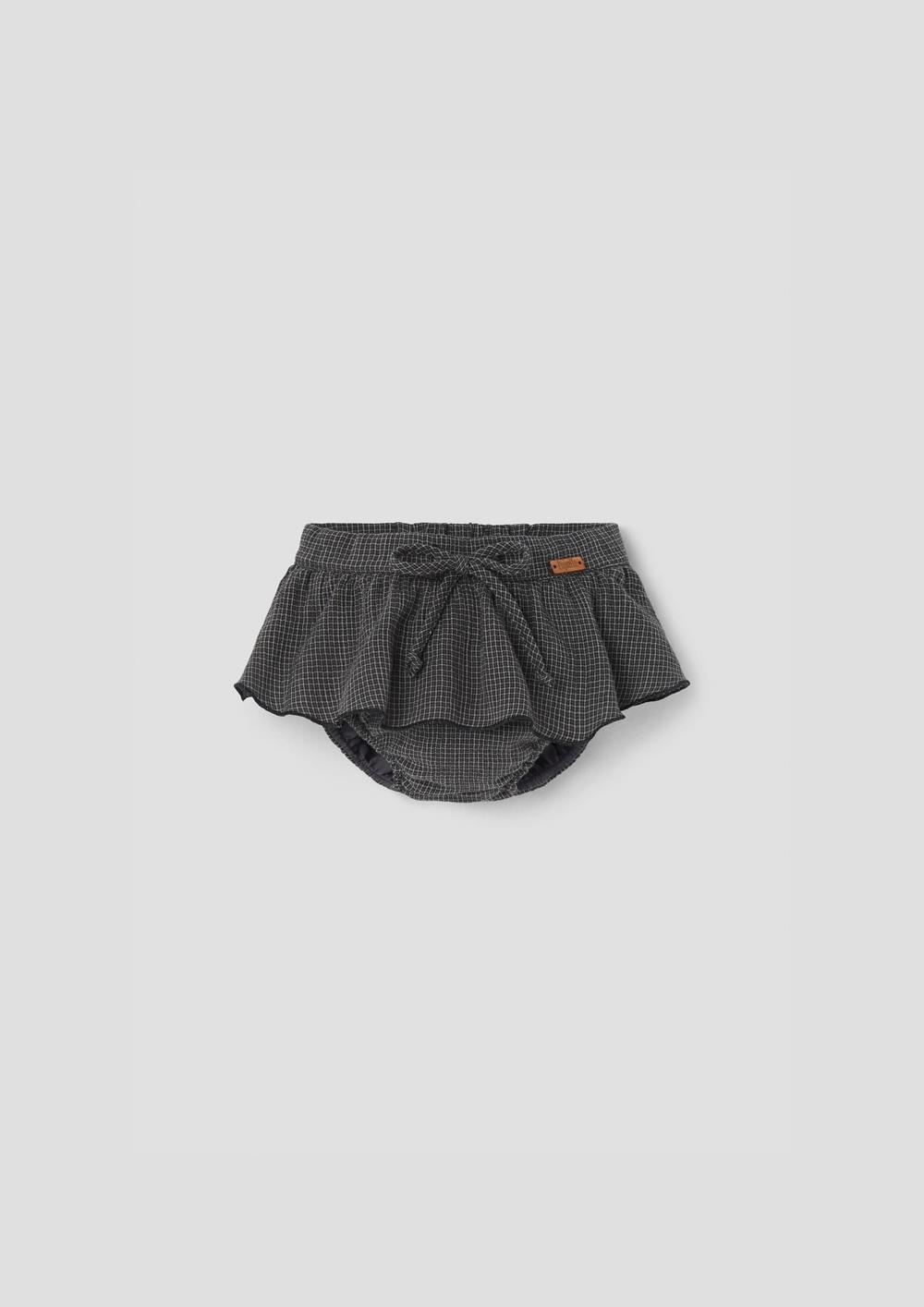 Mod.27.4 Black gingham culotte with skirt | AW26.27 Mod.27.4 Black gingham culotte with skirt