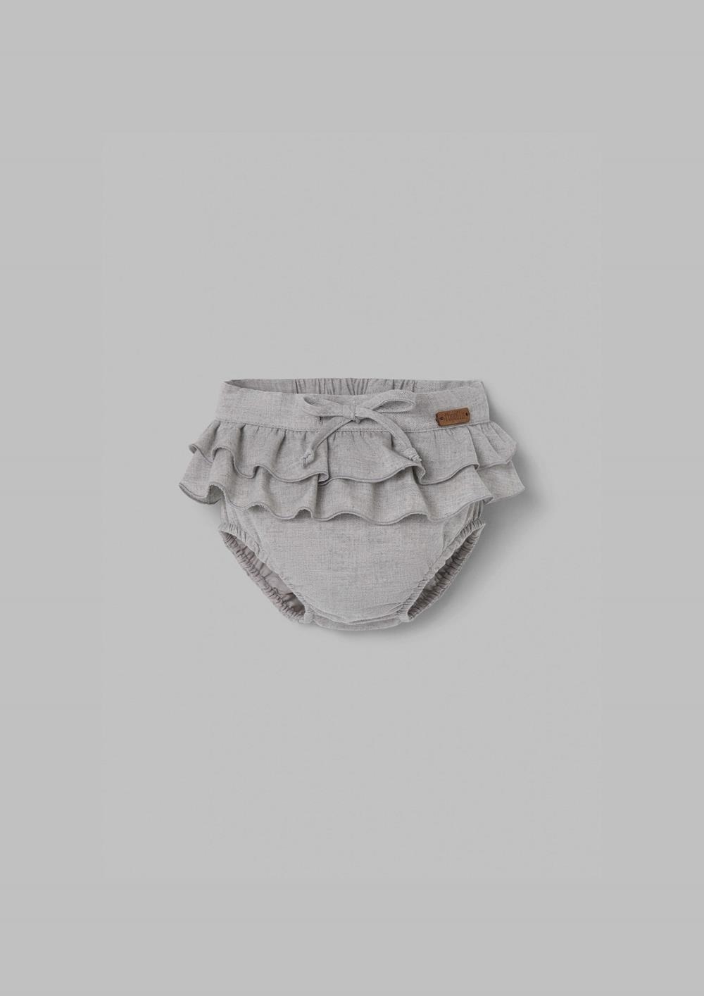 Mod.28.3 Light grey culotte with double frill | AW26.27 Mod.28.3 Light grey culotte with double frill