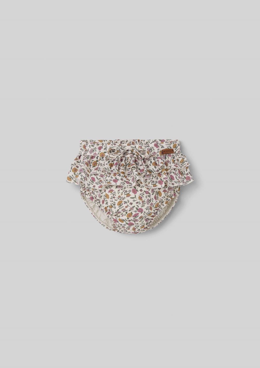 Mod.28.4 Mauve floral culotte with double frill | AW26.27 Mod.28.4 Mauve floral culotte with double frill