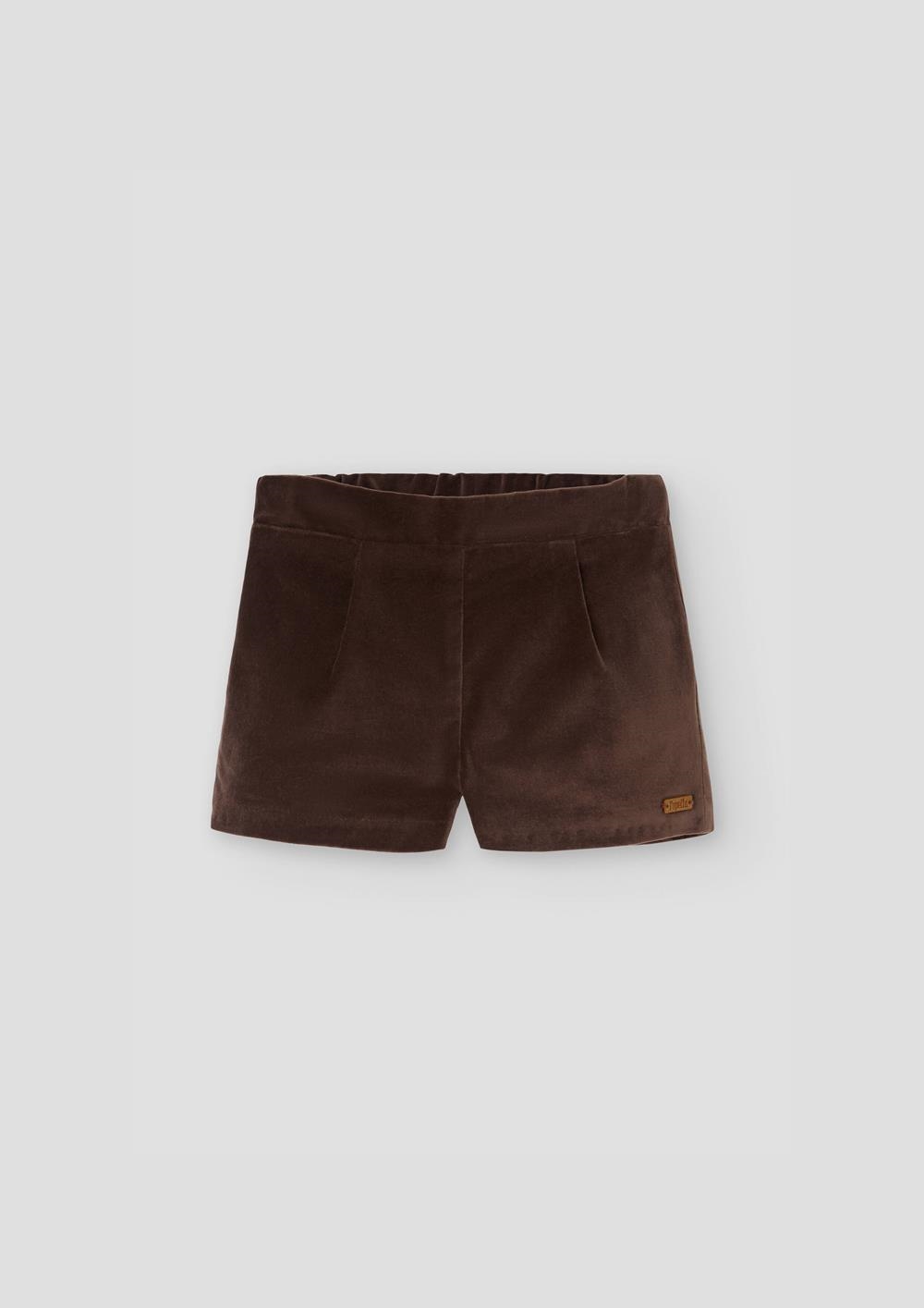 Mod.30.3 Brown velvet shorts with darts | AW26.27 Mod.30.3 Brown velvet shorts with darts