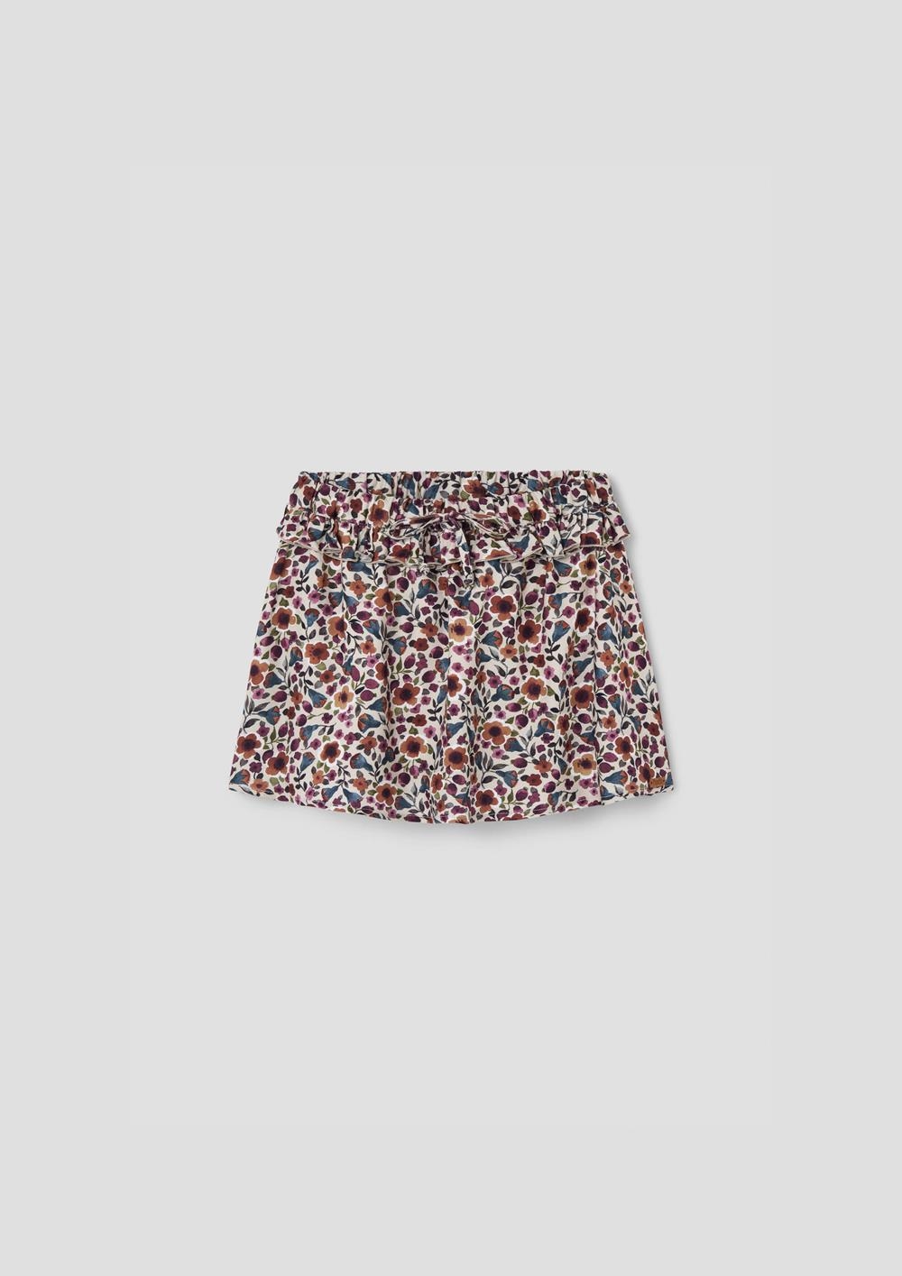 Mod.33.1 Multi-coloured floral short skirt with frill | AW26.27 Mod.33.1 Multi-coloured floral short skirt with frill