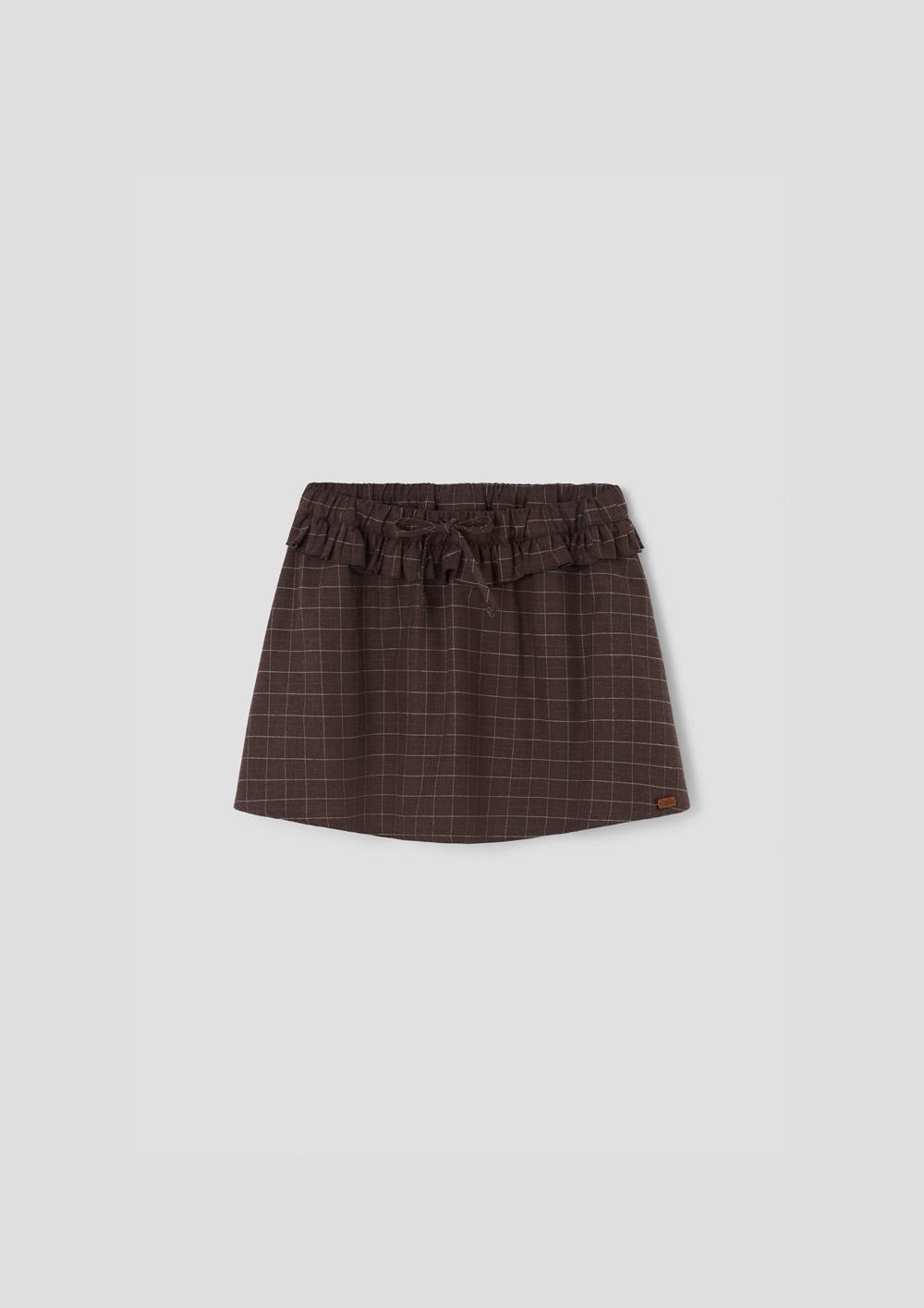 Mod.33.3 Brown short skirt with frill | AW26.27 Mod.33.3 Brown short skirt with frill