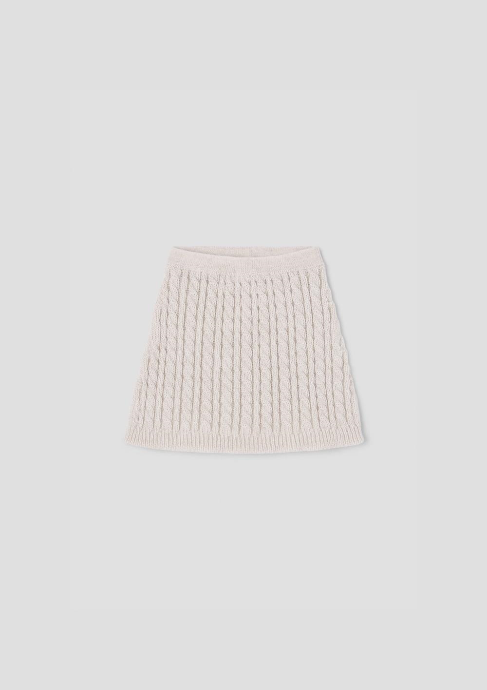 Mod.34.1 Off-white knitted short skirt | AW26.27 Mod.34.1 Off-white knitted short skirt