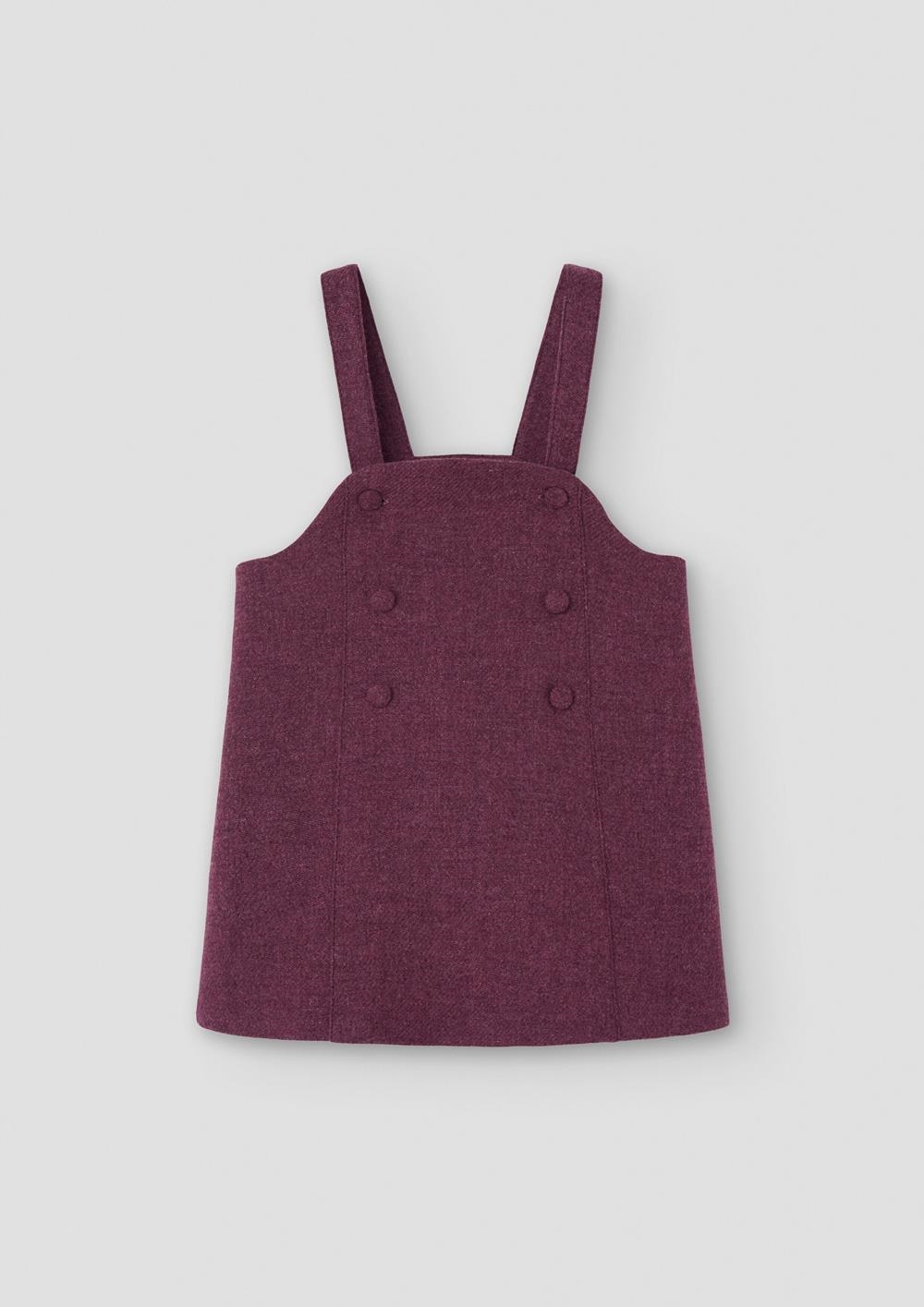 Mod.45.3 Wine red wool short dress with bib | AW26.27 Mod.45.3 Wine red wool short dress with bib