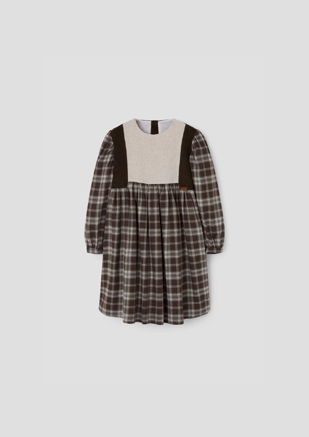 Mod.46.3 Brown plaid dress with panels | AW26.27 Mod.46.3 Brown plaid dress with panels
