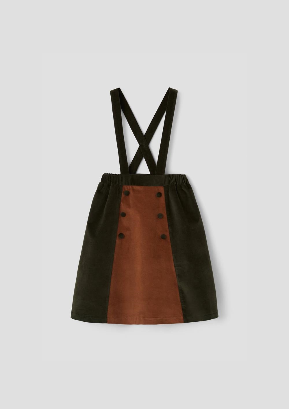Mod.51.4 Moss green velvet contrasting skirt | AW26.27 Mod.51.4 Moss green velvet contrasting skirt