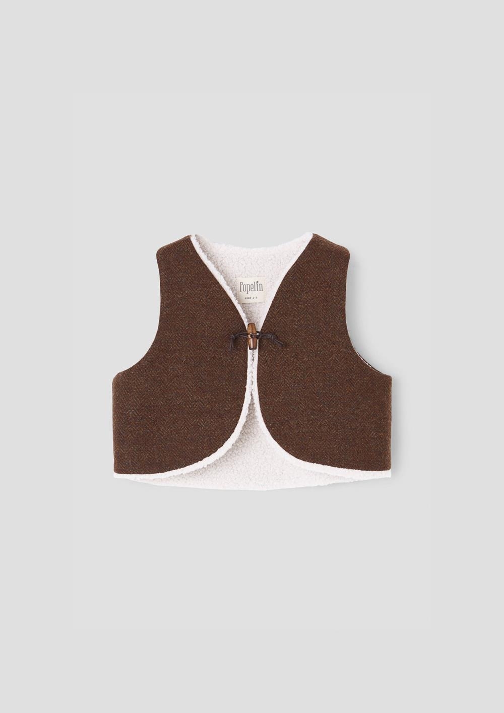 Mod.59.2 Brown woollen mini waistcoat | AW26.27 Mod.59.2 Brown woollen mini waistcoat