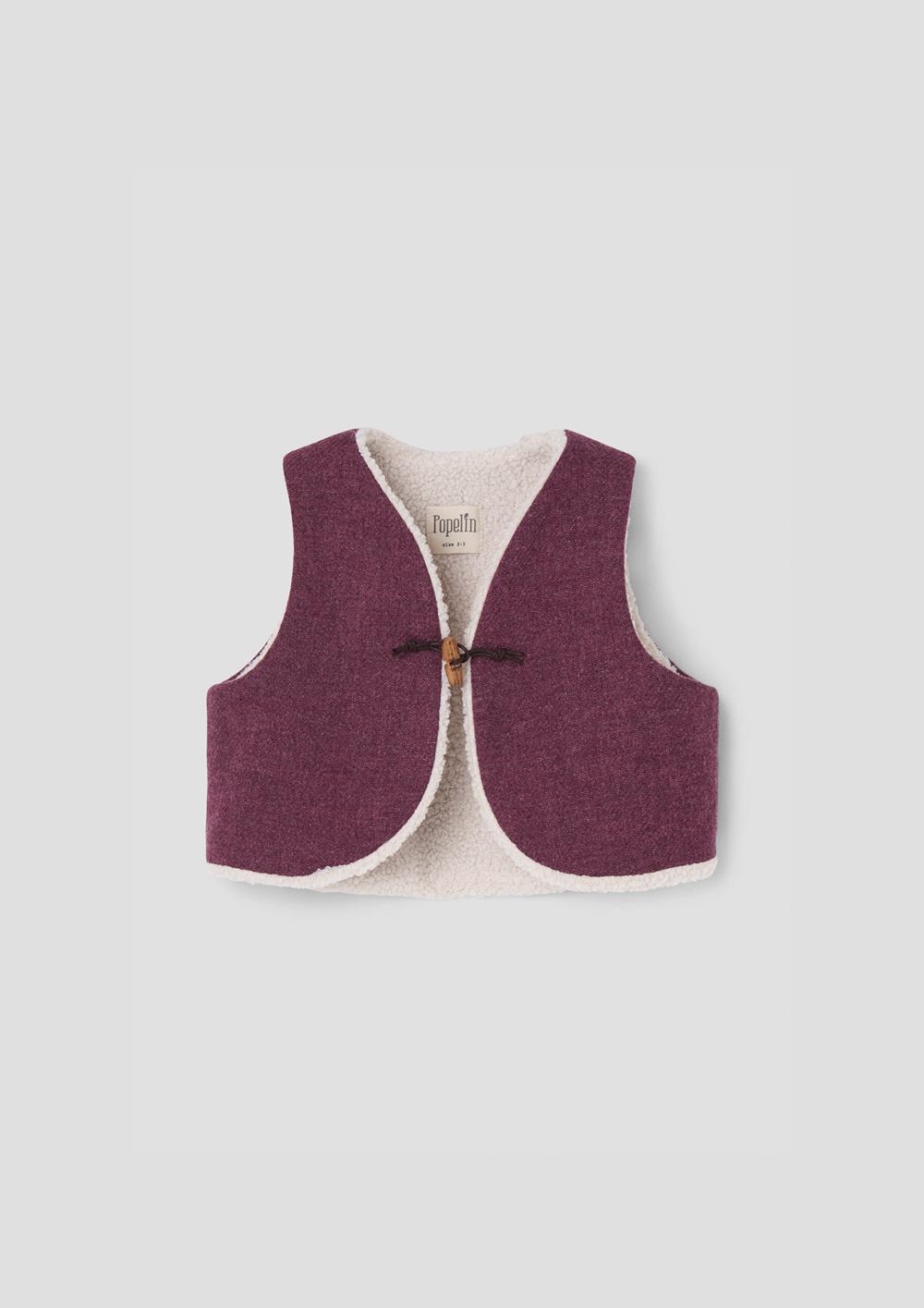Mod.59.3 Wine red woollen mini waistcoat | AW26.27 Mod.59.3 Wine red woollen mini waistcoat