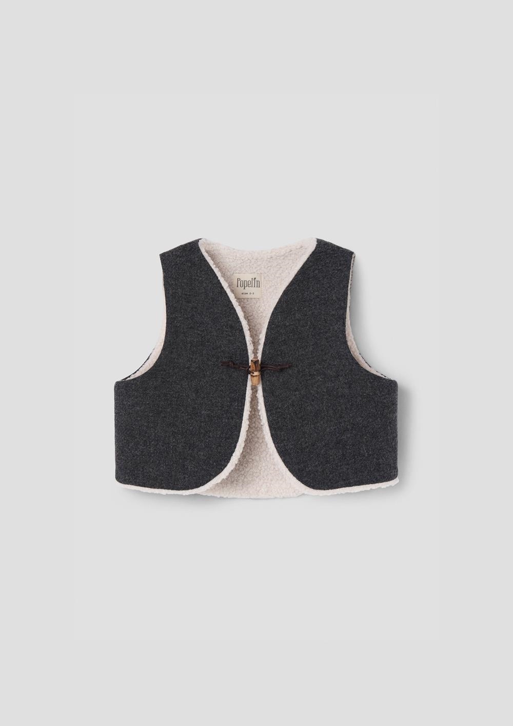 Mod.59.4 Dark grey woollen mini waistcoat | AW26.27 Mod.59.4 Dark grey woollen mini waistcoat