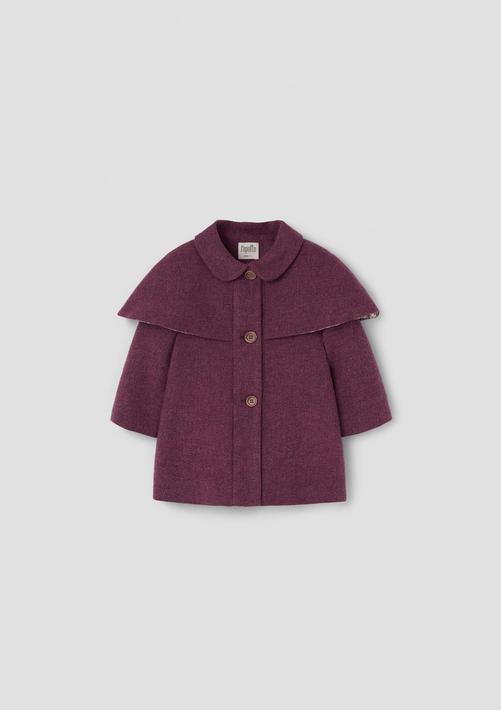 Mod.60.2 Wine red woollen cape coat | AW26.27 Mod.60.2 Wine red woollen cape coat