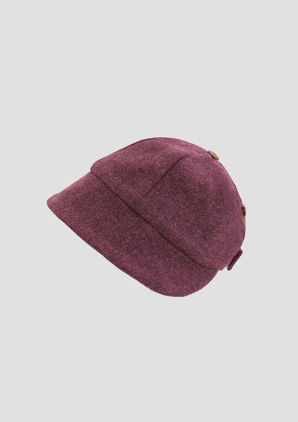 Mod.65.2 Wine red woollen bonnet with peak | AW26.27 Mod.65.2 Wine red woollen bonnet with peak