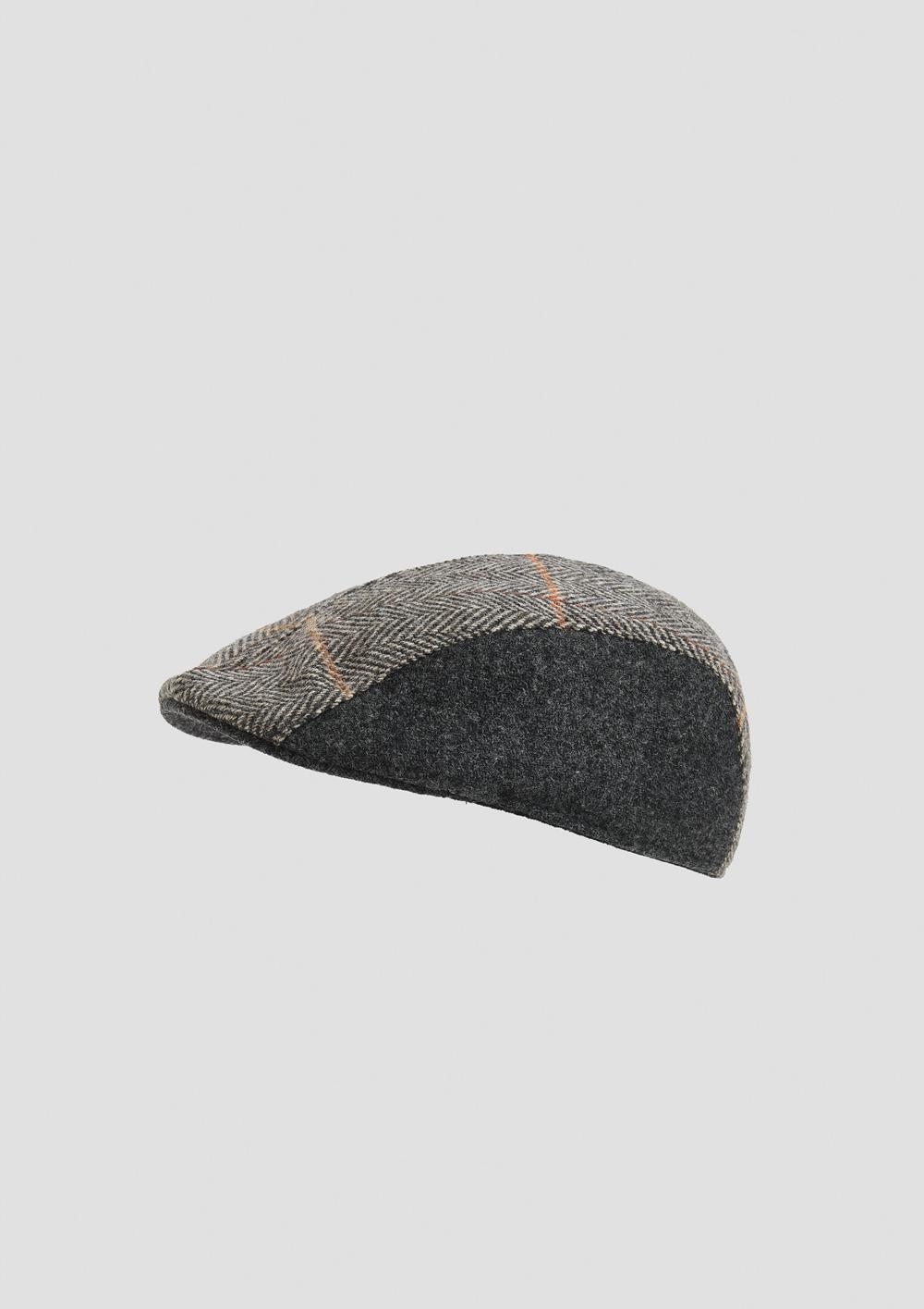Mod.66.2 Grey herringbone woollen peak cap | AW26.27 Mod.66.2 Grey herringbone woollen peak cap