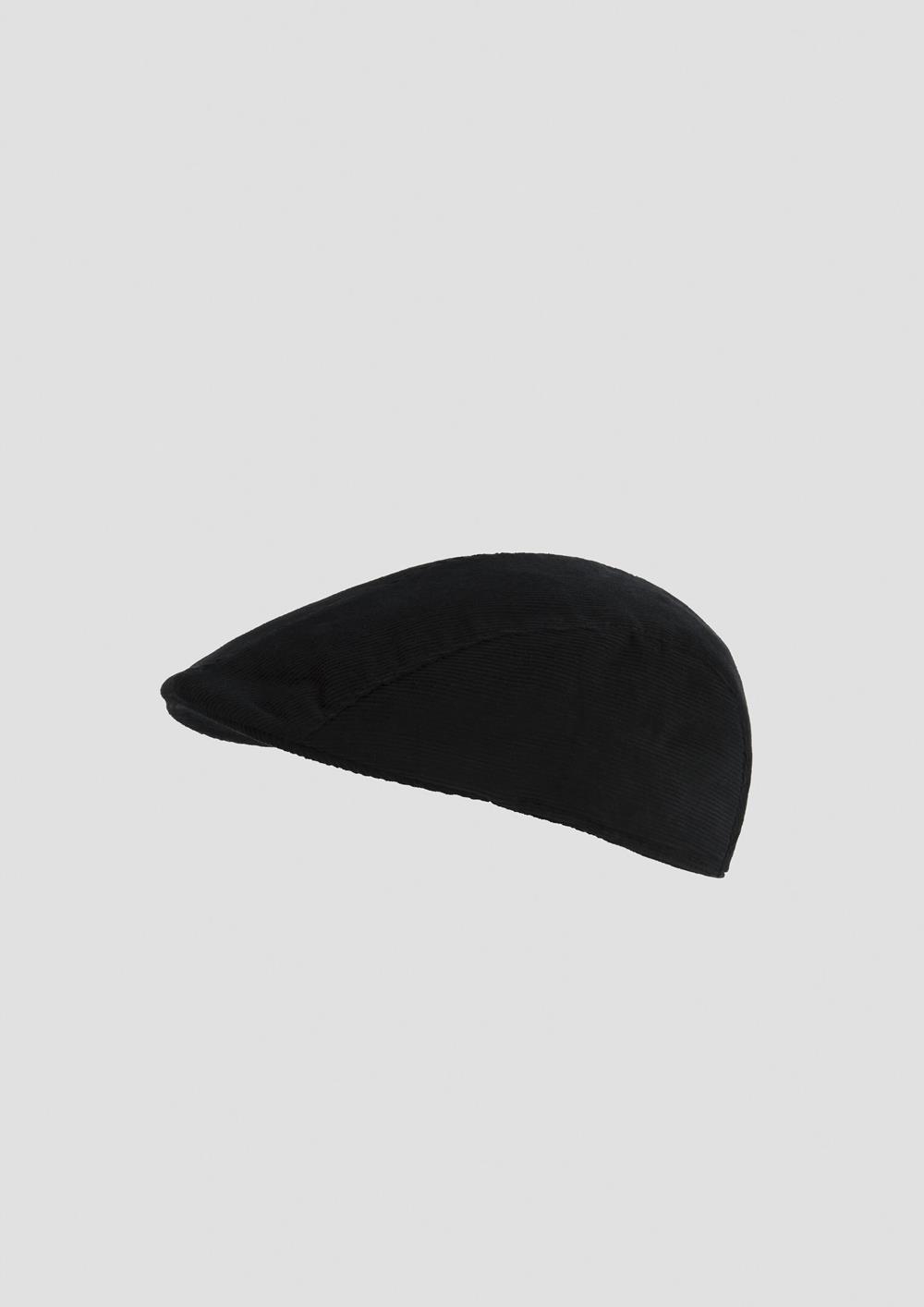 Mod.66.4 Black corduroy peak cap | AW26.27 Mod.66.4 Black corduroy peak cap